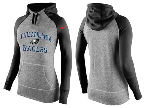 Women's Nike Philadelphia Eagles Performance Hoodie Grey & Black_2